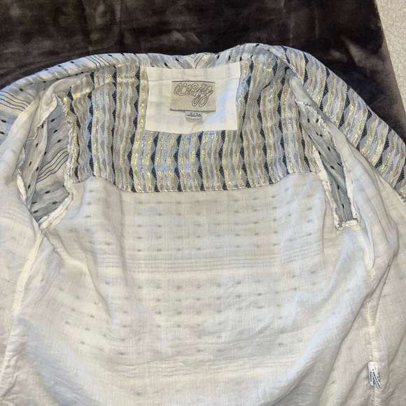 Ace & Jig Metallic Striped Open-Front Organic Cotton Jacket- Small - Picture 5 of 5